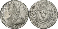 Frankreich 1/2 Ecu aux branches d'olivier Louis XV, Bayonne, Silber, S+ -