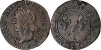 Frankreich Double Tournois Louis XIII, Kupfer, S+, Gadoury:12 -