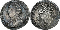 Frankreich Teston aux 2 C couronnés Charles IX, La Rochelle, Silber -