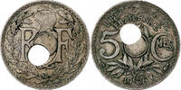 Frankreich 5 Centimes Paris, Trou Décentré, Kupfer-Nickel, SS -