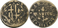 Principality of Catalonia 4 Quartos Barcelona, Cast Copper, S, KM:67a -