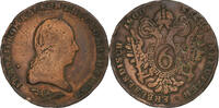 Österreich 6 Kreuzer Franz II, Smolník, Kupfer, S, KM:2128 -