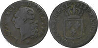 Frankreich Sol Louis XVI, Paris, 2nd semestre, Kupfer, S+, Gadoury:350 -