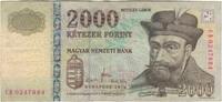 Ungarn 2000 Forint Geldschein, KM:198c, SS -