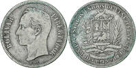 Venezuela 2 Bolivares Philadelphia, Silber, S, KM:23a -