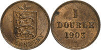 Guernsey Double Heaton, Bronze, VZ, KM:10 -