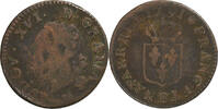 Frankreich Liard Louis XVI, Rouen, Kupfer, SGE+, Gadoury:348 -