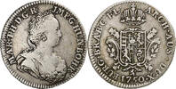 AUSTRIAN NETHERLANDS 1/2 Ducaton Maria Theresa, Bruges, Silber, S+, KM:7 -