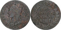 Frankreich 5 Centimes Dupré, Strasbourg, Kupfer, S+, Gadoury:126a -