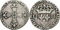 Frankreich 1/4 Ecu Louis XIII, Saint-Lô, Silber, S+, Gadoury:27 -