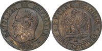 Frankreich 5 Centimes Napoleon III, Strasbourg, Bronze, SS+ -