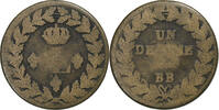 Frankreich Decime Louis XVIII, Strasbourg, Kupfer, SGE+, Gadoury:196c -