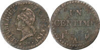 Frankreich Centime Dupré, Paris, Kupfer, S+, Gadoury:88, KM:646 -