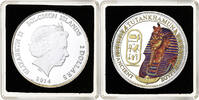 Salomonen 2 Dollars Elizabeth II, Gold mask of Tutankhamun, PP, Silber -