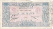 Frankreich 1000 Francs Bleu et Rose, 1923-01-20, A.1637, S -
