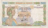 Frankreich 500 Francs La Paix, 1940-09-26, Q.930, S+ -