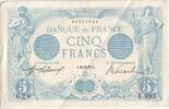 Frankreich 5 Francs Bleu, 1912-09-19, U.993, SS -