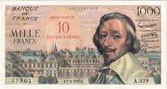 10 Nouveaux Francs on 1000 Francs 1957 Frankreich Richelieu, 1957-03-07, A.329 UNZ-