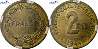 Frankreich 2 Francs France Libre, Philadelphia, Cupro-Aluminium, GENI -