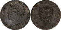 Jersey 1/24 Shilling Victoria, Heaton, Bronze, VZ, KM:7 -