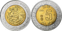 Mexiko 5 Pesos Mexico City, Bi-Metallic, UNZ, KM:605 -