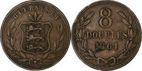 Guernsey 8 Doubles Heaton, Bronze, S+, KM:7 -