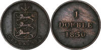 Guernsey Double Soho Mint, Kupfer, S+, KM:1 -