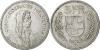 Schweiz 5 Francs Herdsman, Bern, Silber, SS, KM:40 -