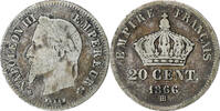 Frankreich 20 Centimes Napoleon III, Strasbourg, Silber, S, Gadoury:308 -