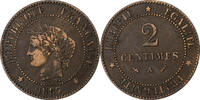 Frankreich 2 Centimes Cérès, Paris, Bronze, S, Gadoury:105 -