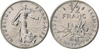 Frankreich Demi Franc Semeuse, Pessac, Nickel, VZ, Gadoury:429 -