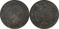Frankreich 2 Centimes Napoleon III, Bordeaux, Bronze, SS+, Gadoury:103 -