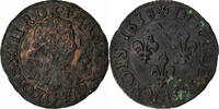 Frankreich Double Tournois Louis XIII, Poitiers, Kupfer, S, Gadoury:5 -