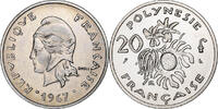 French Polynesia 20 Francs Paris, Nickel, UNZ, KM:6 -