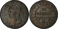 Frankreich Decime Münze, Directoire, Lille, Dupré, SS, Bronze -