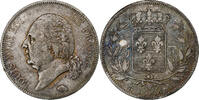 Frankreich 5 Francs Louis XVIII, Paris, Silber, SS+, Gadoury:614 -