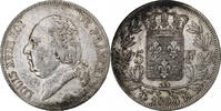 Frankreich 5 Francs Louis XVIII, Lyon, Silber, SS+, Gadoury:614 -