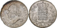 Frankreich 5 Francs Louis XVIII, Bordeaux, Silber, SS, Gadoury:614 -