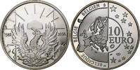 Belgien 10 Euro Peace in Europe, PP, Brussels, Silber, STGL, KM:252 -