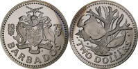 Barbados 2 Dollars Franklin Mint, PP, Kupfer-Nickel, STGL, KM:15 -