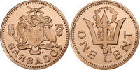 Barbados Cent Franklin Mint, PP, Bronze, STGL, KM:10 -