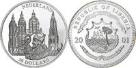 Liberia 20 Dollars Netherlands, PP, Silber, STGL -