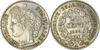 Frankreich 20 Centimes Münze, Cérès, Paris, VZ, Silber, KM:758.1 -