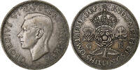 Großbritannien 2 Shillings George VI, British Royal Mint, Silber, S+ -