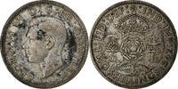 Großbritannien 2 Shillings George VI, British Royal Mint, Silber, S+ -
