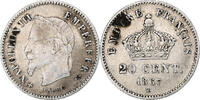 Frankreich 20 Centimes Napoleon III, Strasbourg, Silber, SS -
