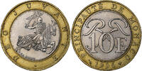 Monaco 10 Francs Pessac, Bi-Metallic, UNZ -