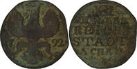 Deutsch Staaten 12 Heller City of Aachen, Bronze, SGE+ -