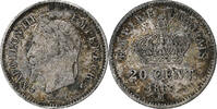 Frankreich 20 Centimes Napoleon III, Strasbourg, Silber, S -