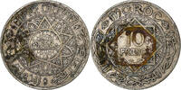 Marokko 10 Francs Mohammed V, Paris, Silber, S+ -